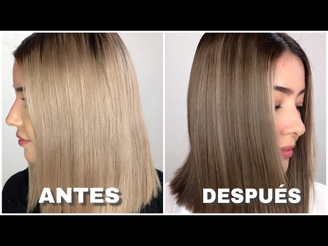 como bajar el color rubio del cabello